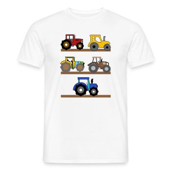 Machines agricoles tracteur Agriculture biologique Agriculteur Vie à la campagne - T-shirt homme - blanc - Devant - AI Model Male 178 dark (178cm)