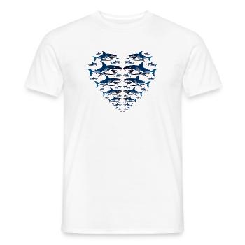 Shark Heart - T-shirt homme - blanc - Devant - AI Model Male 178 dark (178cm)