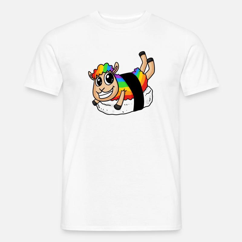 Regenbogen Sushi Schaf - Männer T-Shirt - Weiß