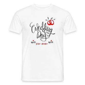 Mariage, Alliances, Mariée, Jour De Mariage - T-shirt homme - blanc - Devant - AI Model Male 178 dark (178cm)
