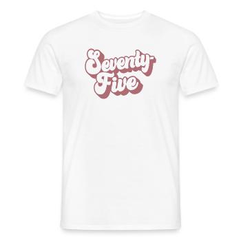 Soixante-quinze femmes du 75e anniversaire de 75 ans - T-shirt homme - blanc - Devant - AI Model Male 178 dark (178cm)