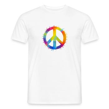Rainbow Peace - Men's T-Shirt - white - Front - AI Model Male 178 dark (178cm)