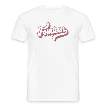 Fourteen 14th Birthday For Girls 14 Years Old - Men's T-Shirt - white - Front - AI Model Male 178 dark (178cm)