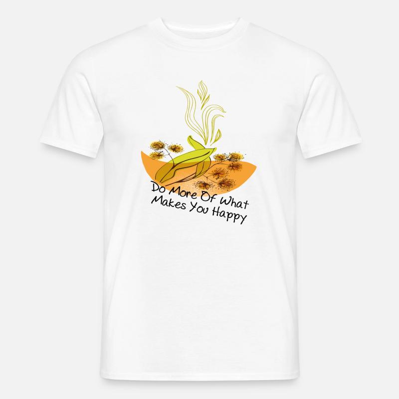 be happy, sei glücklich - Männer T-Shirt - Weiß