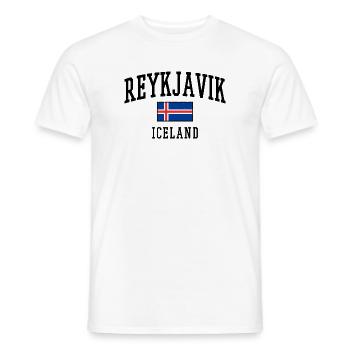 Nordischer Blaurot-Weiß Kreuzblick - Männer T-Shirt - Weiß - Vorne - AI Model Male 178 dark (178cm)