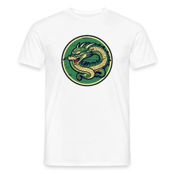 Dragon Crest Circle Patch - Männer T-Shirt - Weiß - Vorne - AI Model Male 178 dark (178cm)