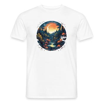 Surreale Wald Landschaft bei Nacht - Männer T-Shirt - Weiß - Vorne - AI Model Male 178 dark (178cm)