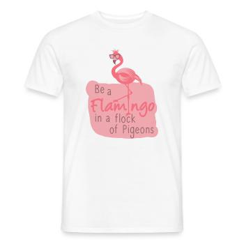 Soyez un flamant rose dans un troupeau de pigeons - T-shirt homme - blanc - Devant - AI Model Male 178 dark (178cm)