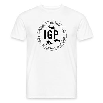 IGP Hundesport - Rund, schwarz - Männer T-Shirt - Weiß - Vorne - AI Model Male 178 dark (178cm)