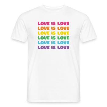 Mois de la fierté - L’amour c’est l’amour - T-shirt homme - blanc - Devant - AI Model Male 178 dark (178cm)