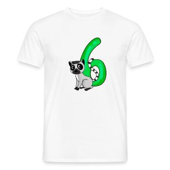 6 Birthday 6 years old with animal motif - six - Men's T-Shirt - white - Front - AI Model Male 178 dark (178cm)