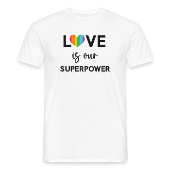 Pride Month - LGBTQ+ Love is Our Superpower - Men's T-Shirt - white - Front - AI Model Male 178 dark (178cm)