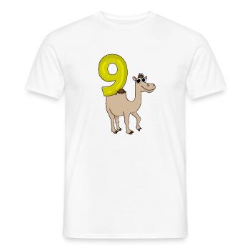 9 Birthday 9 years old with animal motif - nine - Men's T-Shirt - white - Front - AI Model Male 178 dark (178cm)