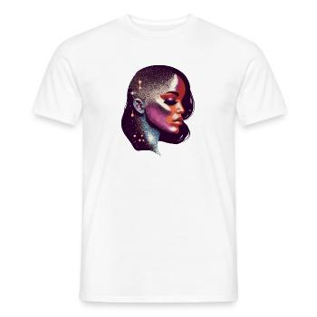 Portrait d’une femme inspiré de la galaxie - T-shirt homme - blanc - Devant - AI Model Male 178 dark (178cm)