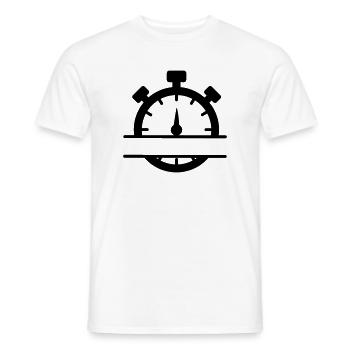 Stopwatch with banner - Men's T-Shirt - white - Front - AI Model Male 178 dark (178cm)