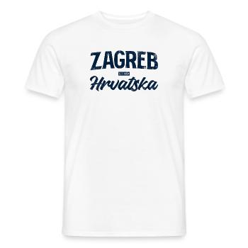 Zagreb Blau Kroatisch Schrift - Männer T-Shirt - Weiß - Vorne - AI Model Male 178 dark (178cm)
