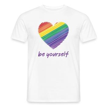 Pride Month LGBTQ - Be Yourself - Men's T-Shirt - white - Front - AI Model Male 178 dark (178cm)