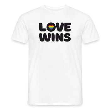 Pride Month LGBTQ - Love Wins - Men's T-Shirt - white - Front - AI Model Male 178 dark (178cm)
