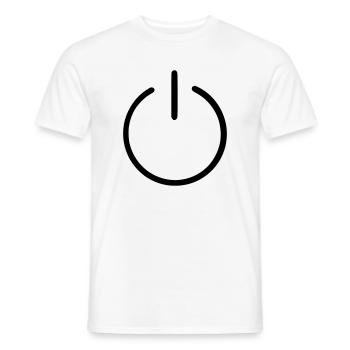 An Us Off Button - Men's T-Shirt - white - Front - AI Model Male 178 dark (178cm)
