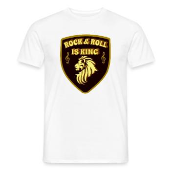 Rock & Roll is King King of Rock and Roll - Men's T-Shirt - white - Front - AI Model Male 178 dark (178cm)
