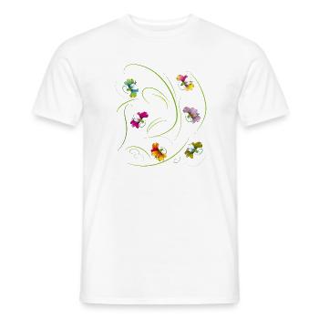 vrille florale, fleurs - T-shirt homme - blanc - Devant - AI Model Male 178 dark (178cm)