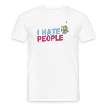 I hate People - Männer T-Shirt - Weiß - Vorne - AI Model Male 178 dark (178cm)