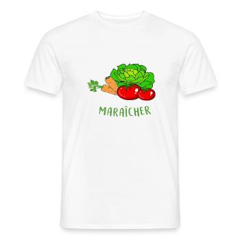 Maraicher - T-shirt homme - blanc - Devant - AI Model Male 178 dark (178cm)