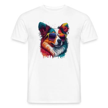chien cool - T-shirt homme - blanc - Devant - AI Model Male 178 dark (178cm)