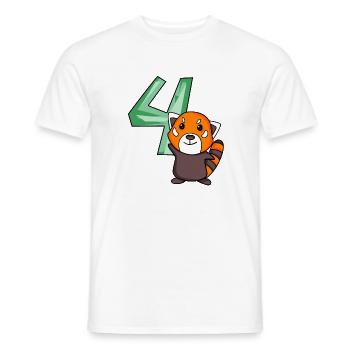 4. Geburtstag Motiv Roter Panda - vier Jahre alt - Männer T-Shirt - Weiß - Vorne - AI Model Male 178 dark (178cm)