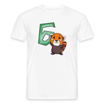 6. Geburtstag Motiv Roter Panda - sechs Jahre alt - Männer T-Shirt - Weiß - Vorne - AI Model Male 178 dark (178cm)