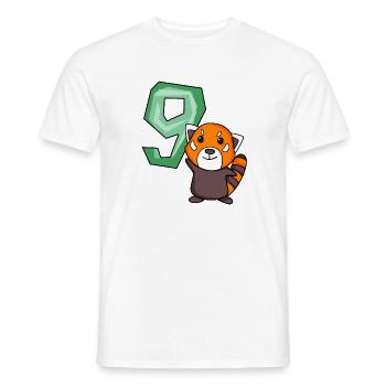 9th Birthday Motif Red Panda - Nine Years Old - Men's T-Shirt - white - Front - AI Model Male 178 dark (178cm)