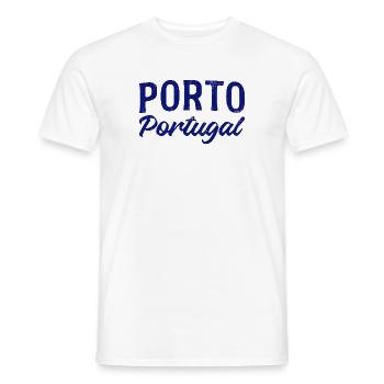 Porto Portugal Schriftzug - Männer T-Shirt - Weiß - Vorne - AI Model Male 178 dark (178cm)