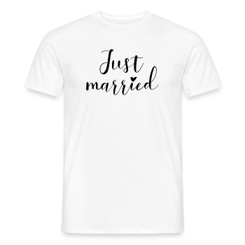 Just Married frisch verheiratet mit Herz - Männer T-Shirt - Weiß - Vorne - AI Model Male 178 dark (178cm)