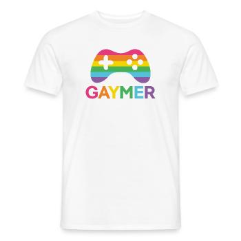 Mois de la fierté LGBT - Gaymer - T-shirt homme - blanc - Devant - AI Model Male 178 dark (178cm)