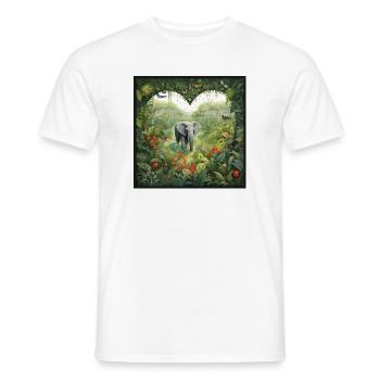 Elephant Love - Men's T-Shirt - white - Front - AI Model Male 178 dark (178cm)