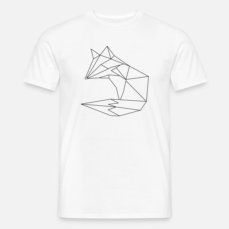Fuchs im ORGAMI style Liniar - Männer T-Shirt - Weiß