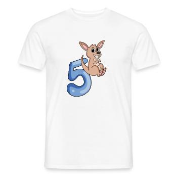5th birthday motif kangaroo - five years - Men's T-Shirt - white - Front - AI Model Male 178 dark (178cm)