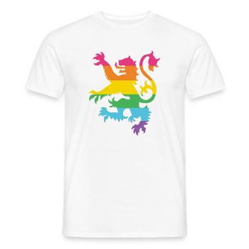 Pride Month LGBTQ - LGBT Scottish Lion - Men's T-Shirt - white - Front - AI Model Male 178 dark (178cm)