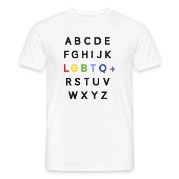 Pride Month LGBTQ - LGBTQ Alphabet - Men's T-Shirt - white - Front - AI Model Male 178 dark (178cm)