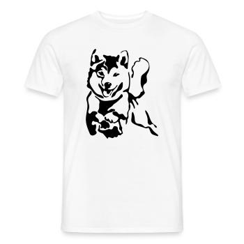 Shiba Inu - Men's T-Shirt - white - Front - AI Model Male 178 dark (178cm)