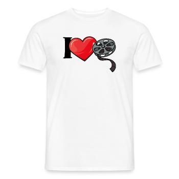 J’aime les films Déclaration de cœur Cinéma Films Cineaste - T-shirt homme - blanc - Devant - AI Model Male 178 dark (178cm)