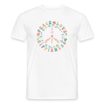 Peace Love Hippieness - Süßes Hippie Peace-Zeichen - Männer T-Shirt - Weiß - Vorne - AI Model Male 178 dark (178cm)