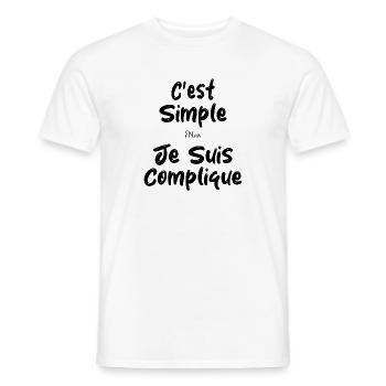 C'est Simple Mais Je suis Compliqué - T-shirt homme - blanc - Devant - AI Model Male 178 dark (178cm)