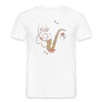 Jazz, Saxophon, Musik - Männer T-Shirt - Weiß - Vorne - AI Model Male 178 dark (178cm)