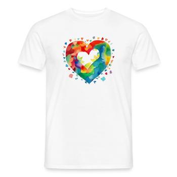 Heart - Men's T-Shirt - white - Front - AI Model Male 178 dark (178cm)