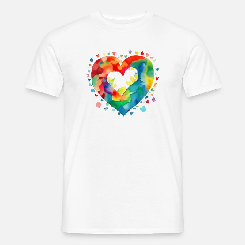 Herz - Männer T-Shirt - Weiß