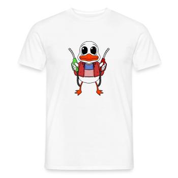 Gas station attendant Duck gas station - Men's T-Shirt - white - Front - AI Model Male 178 dark (178cm)