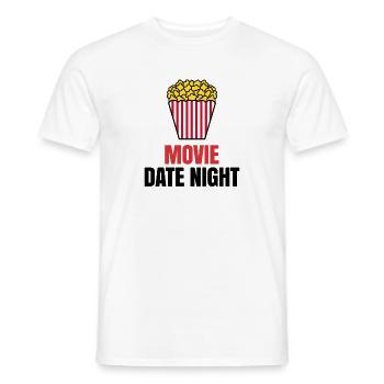 Movies Statement Movie Night Popcorn Kino Serien - Männer T-Shirt - Weiß - Vorne - AI Model Male 178 dark (178cm)