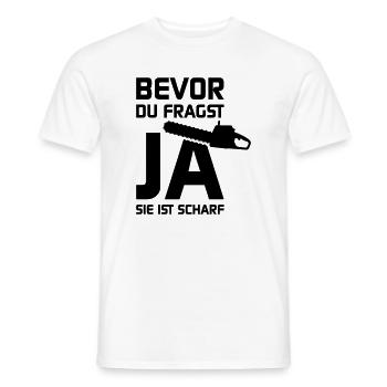 Sie ist scharf - Männer T-Shirt - Weiß - Vorne - AI Model Male 178 dark (178cm)