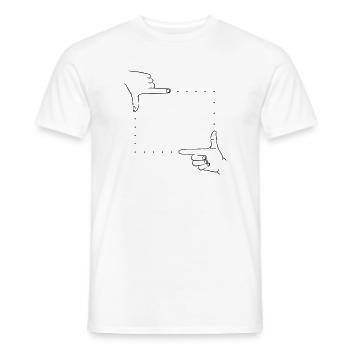 Handzeichen Bildausschnitt - Männer T-Shirt - Weiß - Vorne - AI Model Male 178 dark (178cm)